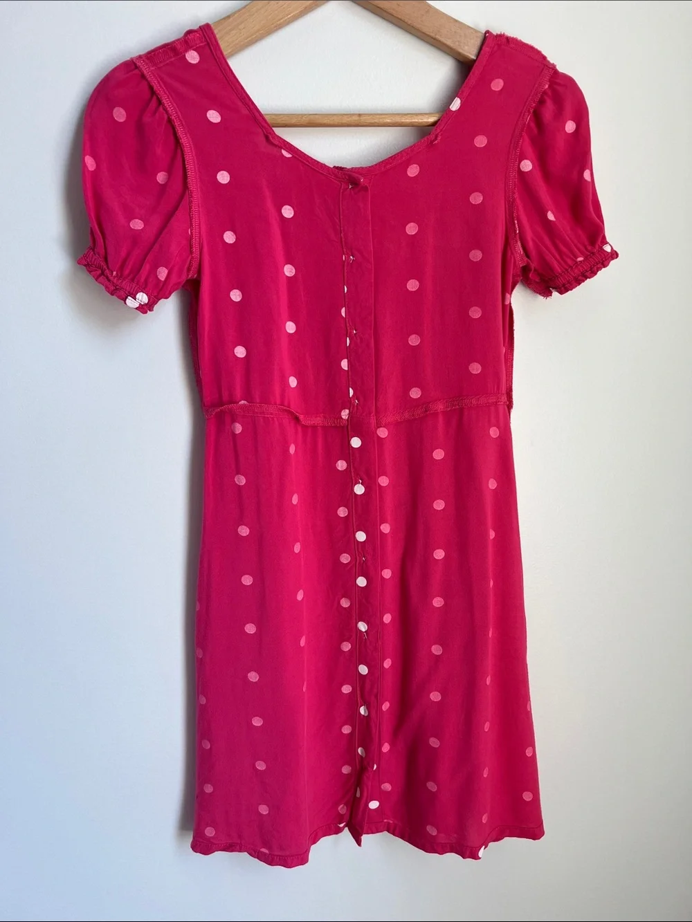Old Navy | Kids Hot Pink White Polka Dot Button-Front Dress #564088-01 Size L